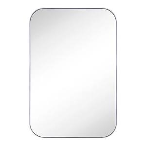 Mid Century Modern Chic Metal <b>Rounded</b> Wall <b>Mirror</b> Latitude Run Rectangular Steel Framed Wall <b>Bathroom</b> Vanity <b>Mirror</b> TEHOME - Product Image 2