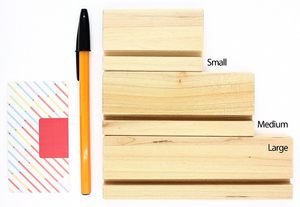 Titular de la tarjeta de visita de madera respetuoso con el medio ambiente soporte de exhibición de escritorio caja de madera Oficina nombre placa organizador Natural (mediano) - Product Image 6