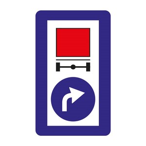 Panneau de signalisation obligatoire TT-43c pour véhicules transportant des marchandises dangereuses, panneau de signalisation routière en acier réfléchissant pour les rues - Product Image 1