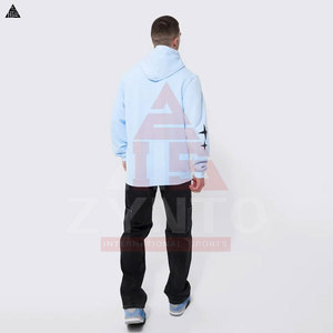 Sweat à capuche matelassé pour homme en coton 100% de qualité supérieure, basique, en mélange de coton, classique, avec impression personnalisée, design automne - Product Image 2
