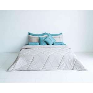 Ensemble de couette Teal Princess King-Size, élégant et luxueux avec des accents bleu sarcelle et dorés - Product Image 4