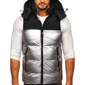 Chaqueta acolchada sin mangas ligera de estilo informal con cremallera y cuello levantado para hombres y mujeres, chaleco acolchado con capucha para exteriores con estilo - Product Image 3