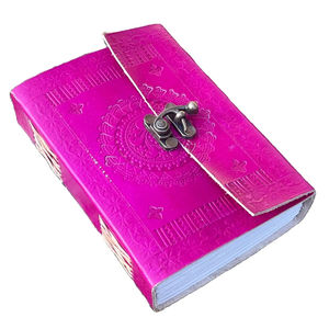 สมุดบันทึกหนังเทอร์ราคอตต้าสุดหรู งานฝีมือ ปกปั๊มนูนลาย  งานพิมพ์กราเวียร์  ทำจากหนังแพะแกะแท้  ผ้าฝ้ายรีไซเคิลบริสุทธิ์ - Product Image 1