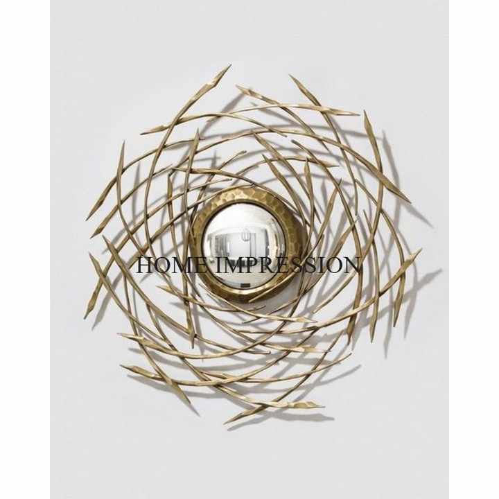 Brass Antique Finished Unique Fancy Designer Heavy Duty Metal Frame Home And Hotel Decorative Wall Mirror In Impressive Price