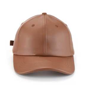 Gorra de béisbol de cuero marrón de lujo ajustable Strapback estilo Vintage suave PU cuero Casual Streetwear sombrero para hombres y mujeres - Product Image 4