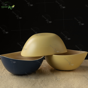 Cuenco poco profundo de bambú natural ligero de diseño clásico hecho en Vietnam para fiestas - Product Image 4