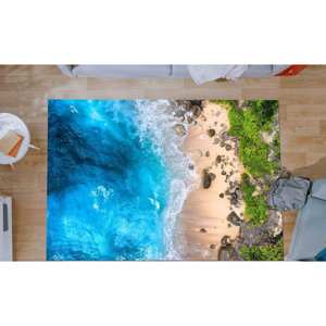 Tapis imprimé paysage marin : Décoration d'intérieur de luxe, antidérapant, tapis non tissé fin - Product Image 2