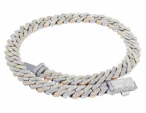 Coupe ronde 14 mm VVS Moissanite diamant chaîne à maillons cubains bijoux glacés pour hommes en argent Sterling 925 - Product Image 4