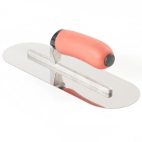 Manche en caoutchouc épandeur carrelage en acier inoxydable coulis flotteur finition béton Flexible bord rond plâtrage truelle