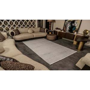 Netline CN015 Depot <b>Grey</b> Modern Area <b>Rug</b> 100% Acrylic Non-Shed Easy-Clean Durable <b>for</b> <b>Bedroom</b> Study & Kids' Room Home Depot - Product Image 2