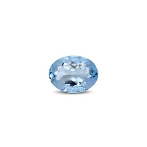 Aigue-marine naturelle 5,28 carats, pierre précieuse facettée, bleu vert aqua blanc, taille coussin ovale 10 mm, traitement poli à la chaleur - Product Image 1