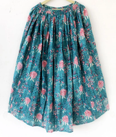 Nouvelle arrivée Jupe longue décontractée bohème vintage à imprimé floral multicolore pour femmes, en coton respirant et écologique, sans couture