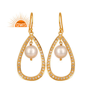 Fabricante de Joyería Personalizada de Plata de Ley con Baño de Oro de 18K, Perlas Naturales y Topacio Blanco - Product Image 1