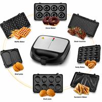 Nouvel Arrivage : Machine à Snacks Électrique 6 Plaques Amovibles Antiadhésives pour Gaufres, Donuts, Sandwichs, Grillades et Gâteaux aux Noix pour la Cuisine Domestique