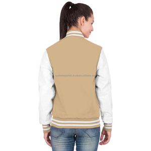 Quilted Cotton Varsity <b>Jacket</b> for Women <b>with</b> Custom Logo Embroidery and Breathable <b>Fleece</b> <b>Lining</b> - Product Image 4