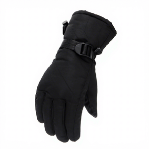 Gants de ski pour femmes, doublés de polaire, épais, chauds pour l'hiver, pour le ski en plein air, le cyclisme, taille unique, rouge, fermeture à boucle et crochet imperméable - Product Image 2