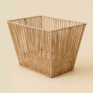 Cesta de almacenamiento de yute de ganchillo con estampado redondo vintage único Artículo decorativo personalizable-VENTA al por mayor - Product Image 4