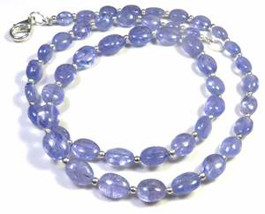 Collar de Tanzanita Azul Natural, Hilo de 18 Pulgadas, Cuentas Ovaladas Pulidas y Lisas de 6-11 mm, Alta Calidad Certificada, para DIY - Product Image 6