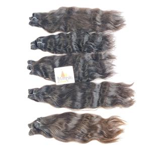 Extensiones de cabello humano alineado con cutícula Virgen del templo indio Super calidad suelta profunda onda Natural procesamiento químico crudo ninguno - Product Image 1