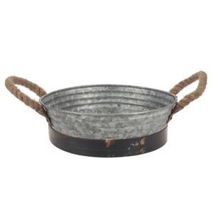 Plateau de service en bois galvanisé personnalisable avec poignée en corde pour la maison, la cuisine et la salle à manger. Prix disponible - Product Image 1