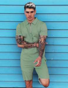 Logotipo personalizado de verano para hombre de entrenamiento de fútbol Jogger pantalones cortos conjunto para los hombres de 2 piezas traje de camiseta y pantalones cortos conjunto - Product Image 3