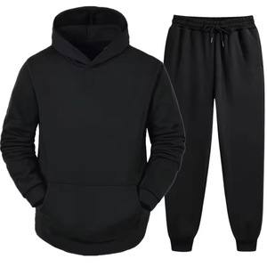 Venta al por mayor de chándales personalizados de algodón con logotipo personalizado conjunto de 2 piezas pantalones con capucha Jogger conjuntos de pantalones de chándal Unisex hombres chándales - Product Image 1