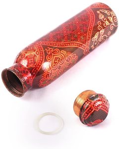 Aesthetic Printed Copper Water Bottle Stylish Eco Friendly Ayurvedic Health Bottle for Daily Use Yoga Gym Office Travel Gift - Product Image 4