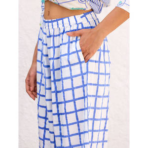 Women's High-Waisted Wide-Leg <b>Flare</b> Palazzo Pants Breathable Wrinkled Casual <b>Trousers</b> - Product Image 4