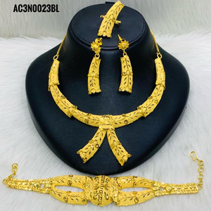 Gold Plated 24K Gold Plated Flower Design Cute Style One Gram Exclusive Fashion <b>Charm</b> Necklace Set for Women - Product Image 1