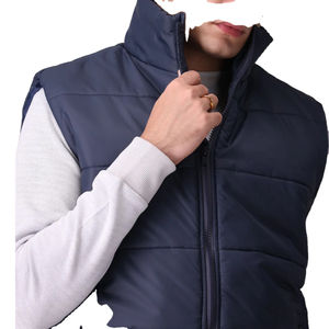Fabricant de vestes sans manches matelassées à capuche OEM |   Vestes de protection contre le froid en polyester avec fermeture éclair - Product Image 4