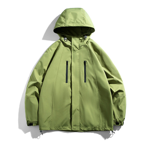Veste coupe-vent personnalisée légère en nylon froissé pour hommes, veste imperméable vierge avec capuche - Product Image 5