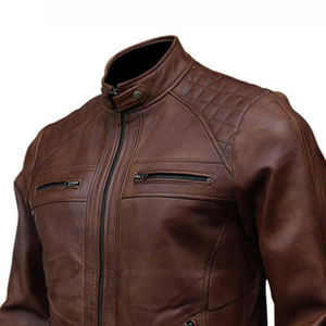 Veste Slim Fit personnalisée pour hommes, vêtements en cuir chauds et originaux de qualité supérieure avec col montant 100% - Product Image 3