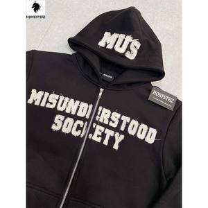 เสื้อฮู้ดพิมพ์ลายพัฟผ้าฝ้าย100% สำหรับผู้ชาย, เสื้อสวมหัวโอเวอร์ไซส์โอเวอร์ไซส์สำหรับฤดูหนาว - Product Image 3