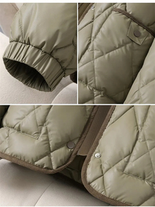 Doudoune longue d'hiver pour femmes de haute qualité avec col à capuche toile matelassée coupe-vent manteau d'extérieur - Product Image 5