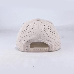 Logotipo de parche de goma personalizado, de 5 paneles gorra de béisbol, gorra deportiva impermeable, gorra de Golf perforada, gorras de Golf con agujero de corte láser, ala curva - Product Image 5