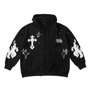 Sweat à capuche personnalisé imprimé avec motifs graphiques, en molleton écologique, col roulé, pour hommes et femmes, style streetwear décontracté, automne, fabriqué à 100% à partir de matériaux écologiques - Product Image 2