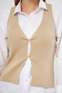 Gilet chemisier tricoté confortable et élégant pour femmes Tissu décontracté à la mode pour le bureau et un usage quotidien - Product Image 4