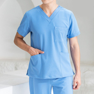 Uniformes Médicos para Hombre, Uniformes de Enfermería, Uniformes de Trabajo con Pantalones y Camiseta de Manga Corta, Uniformes para Doctores, Conjuntos de Uniformes para Enfermeros - Product Image 1