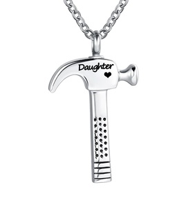 Fille marteau outil de Construction urne collier pour cendres ouvrier crémation souvenir mémorial pendentif bijoux papa maman taille personnalisée - Product Image 1