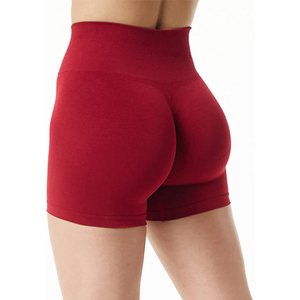 Pantalones cortos de Yoga de cintura alta personalizados para mujer Ropa de gimnasio de punto transpirable con bolsillos para yoga y ciclismo Estilo informal - Product Image 5