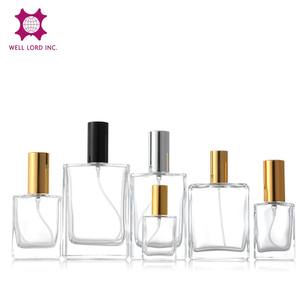 Botella de Perfume de vidrio Rectangular portátil, tapa de corona, 15ml, 30ml, 100ml, atomizador recargable para el hogar, cilindro, serigrafía - Product Image 2