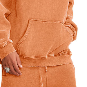 Sweat à capuche vintage en éponge française de haute qualité pour hommes, 100% coton Streetwear, sweats à capuche personnalisés, lavés à l'acide. - Product Image 2