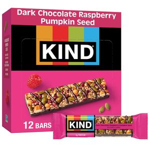 Barras KIND de Chocolate Negro con Frambuesa y Semillas de Calabaza (Paquete de 12) - Product Image 1