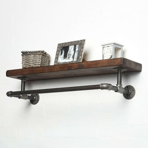 KTT68023 Pine Wood Pipe Wall Shelf for <b>Wardrobe</b> for Clothing Storage - Product Image 3