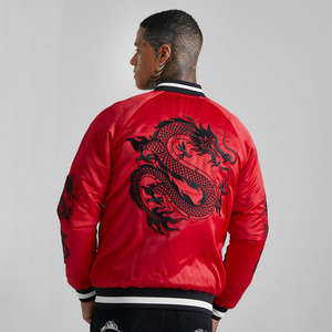 High Quality Custom Men's Varsity Leather <b>Jacket</b> with Stand Collar Thin Thickness and Front Logo Placement - Product Image 6