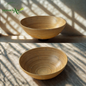 Bol de nouilles jetables écologiques faites à la main du Vietnam Salade durable servant du bambou rustique avec un design élégant - Product Image 1