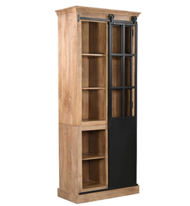 Vitrina industrial de madera de mango macizo y hierro extensible para uso en muebles para el hogar en sala de estar y baño - Product Image 2