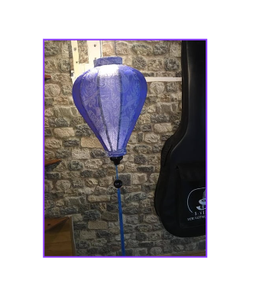 Hanging <b>Bamboo</b> Silk Fabric <b>Lantern</b> - Beautiful and Eco-friendly Silk <b>Lanterns</b> With Floral Design and Wooden Handle - Product Image 1