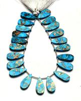 Pierres précieuses en vrac de qualité supérieure AAA+ en turquoise bleue de cuivre, de taille personnalisable, magnifiques, de forme poire plate, créées en laboratoire, pour bijoux sur mesure
