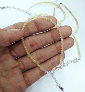 สร้อยข้อมือควอทซ์ซิทรินเจียระไน4มม. ของผู้หญิงหินมีค่ากึ่งมีค่าปรับได้เครื่องประดับหินโมราบำบัดแบบปรับได้ - Product Image 4